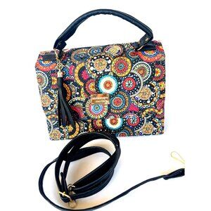 Boho Mandala Pattern Handbag Crossbody Floral Purse